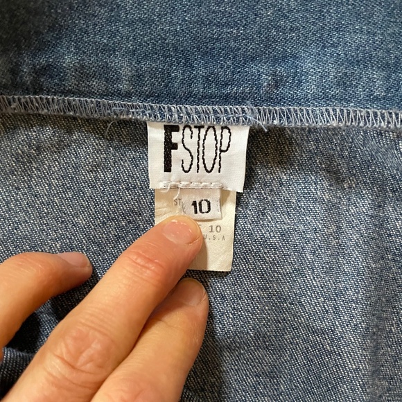 Vintage High Waisted Long Denim Skirt with Side Button Band - Picture 13 of 14